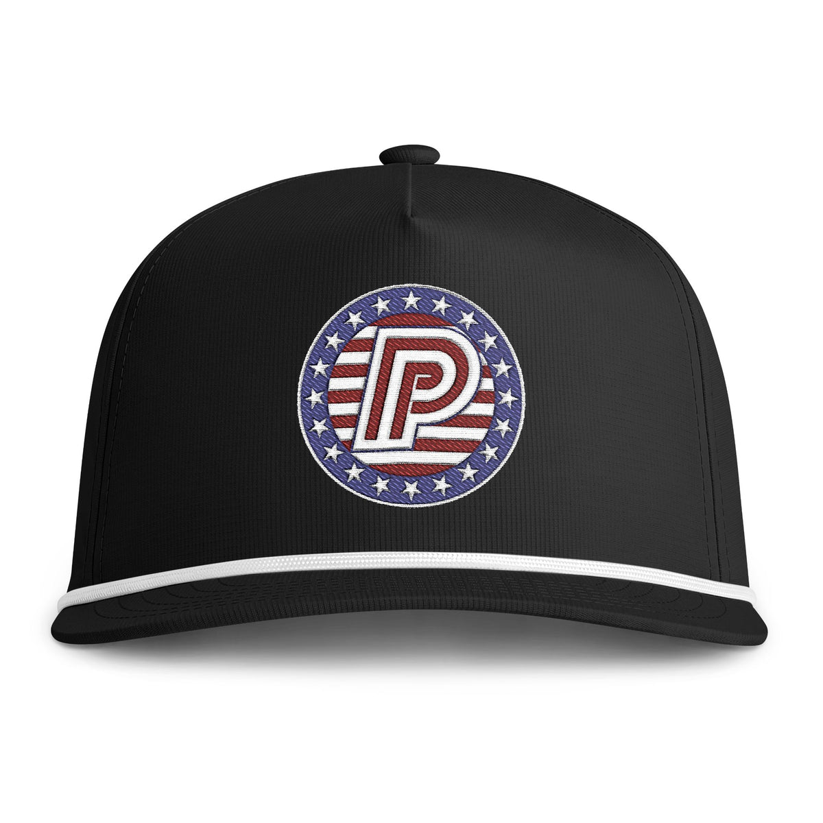 Patriotic Puck Rope Cap — American Flag Embroidered Patch Hat