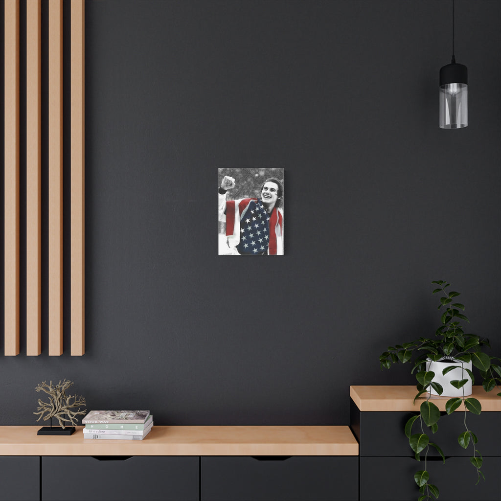 American Hockey Hero - Jack Hughes Portrait Canvas