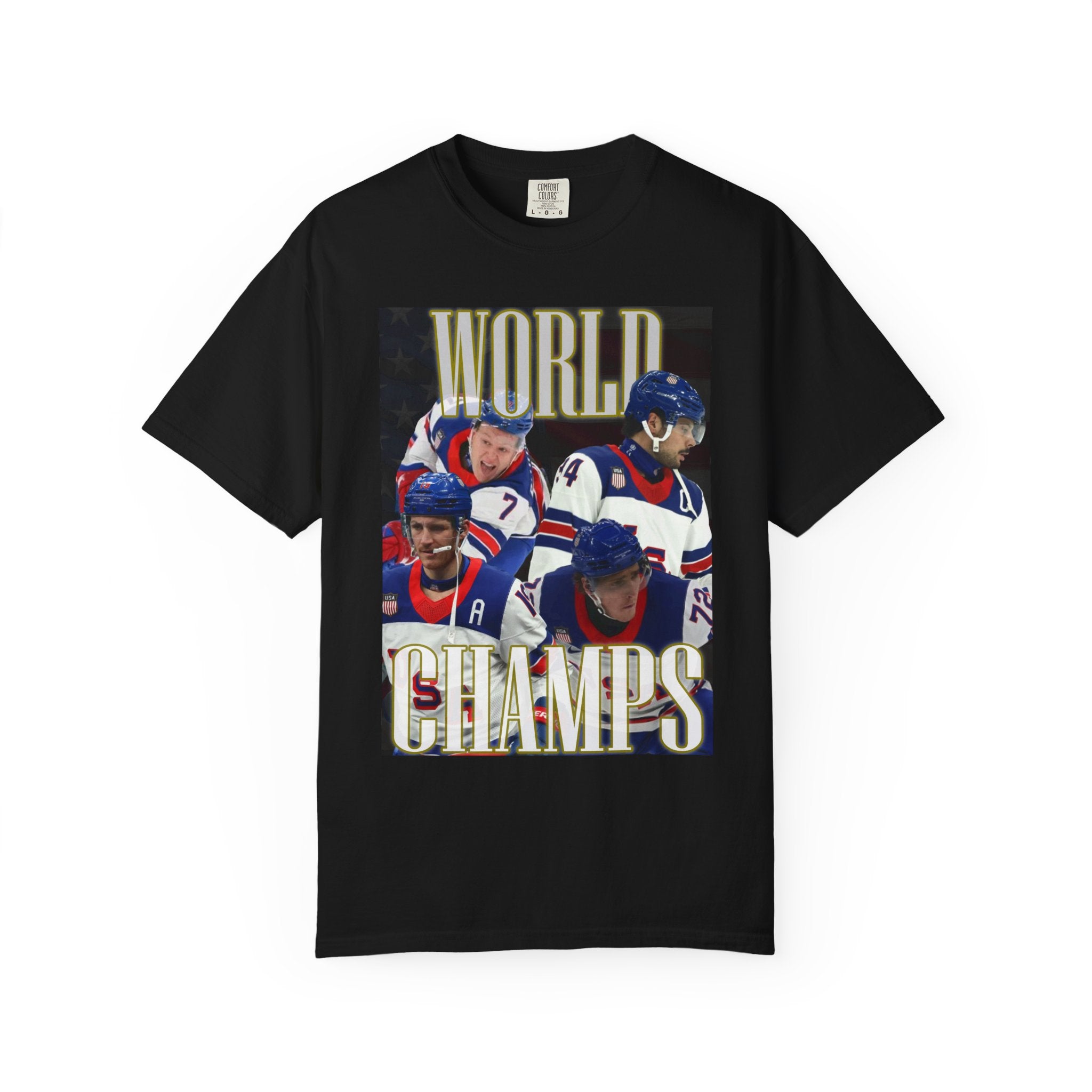 WORLD CHAMPS 2026 — Men's US Hockey Vintage Comfort Colors T-shirt