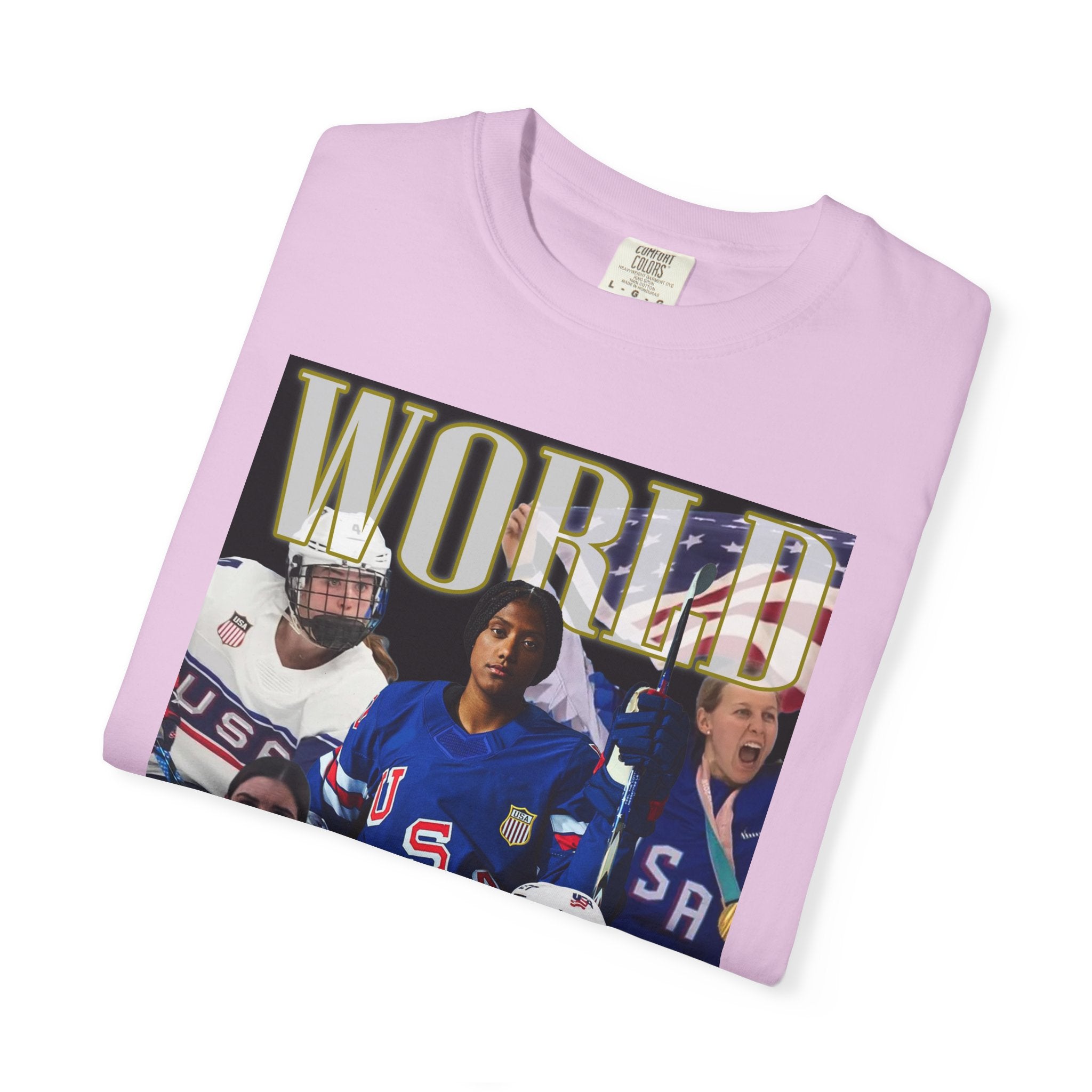 WORLD CHAMPS 2026 — Women's US Hockey Vintage Comfort Colors T-Shirt