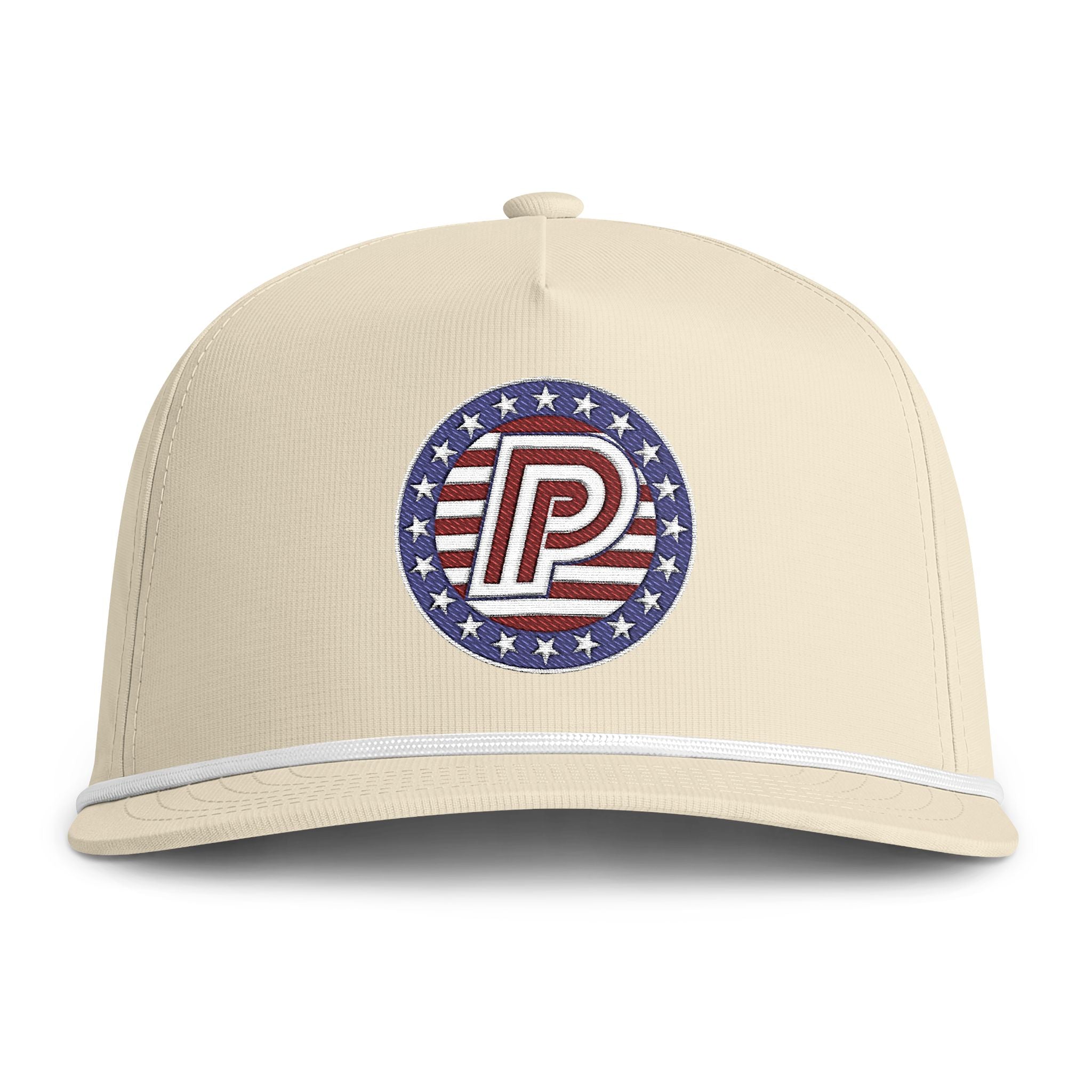 Patriotic Puck Rope Cap — American Flag Embroidered Patch Hat