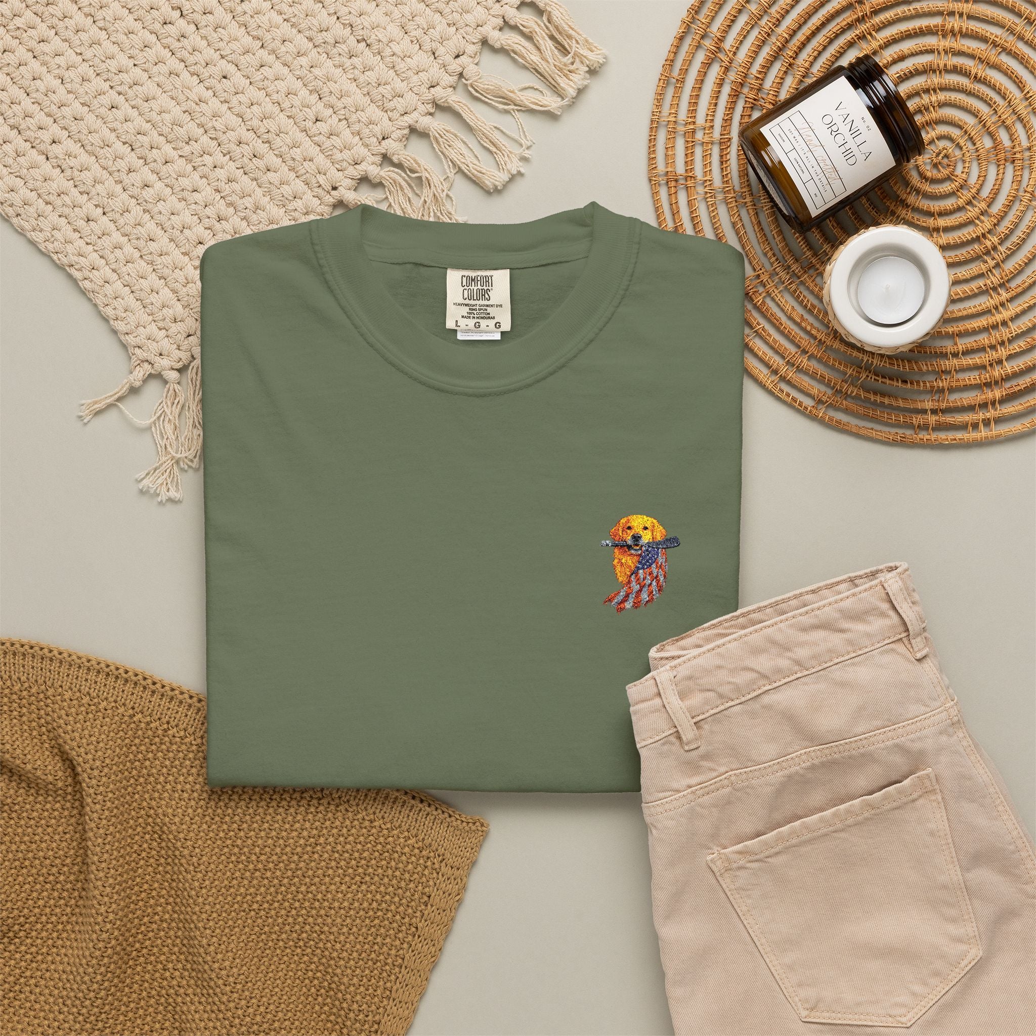 Patriotic PUP - Embroidered T-Shirt