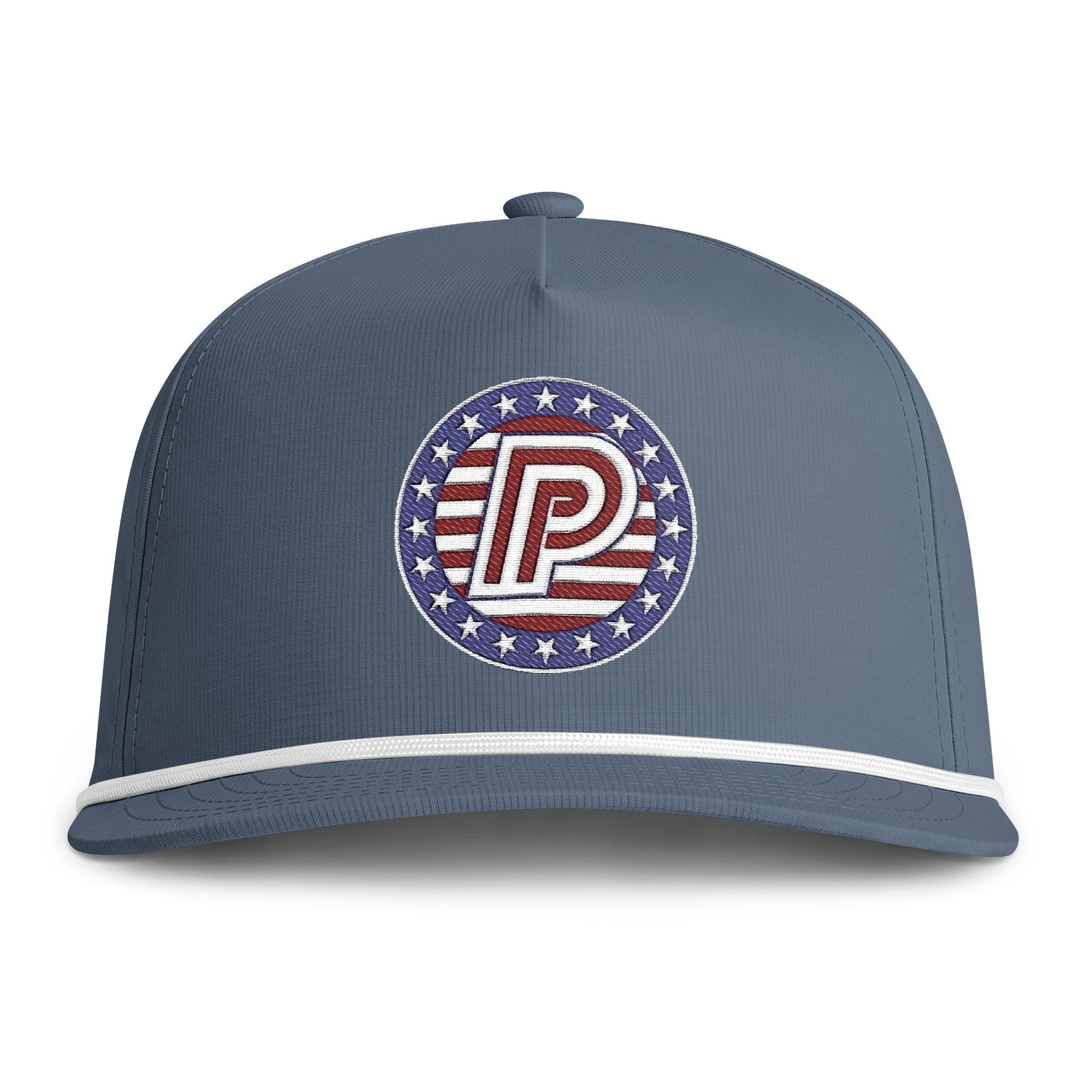 Patriotic Puck Rope Cap — American Flag Embroidered Patch Hat