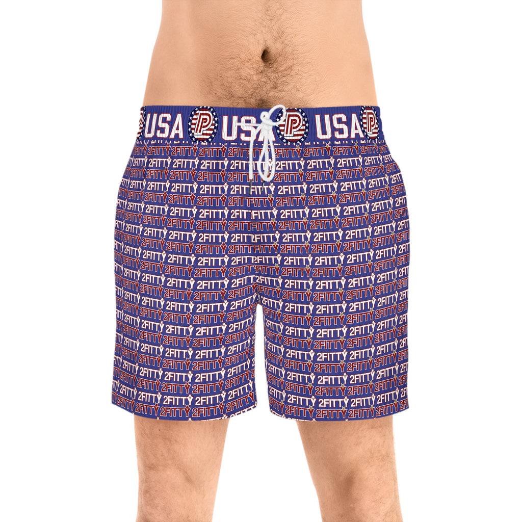 2FITTY Navy USA Swim Trunks