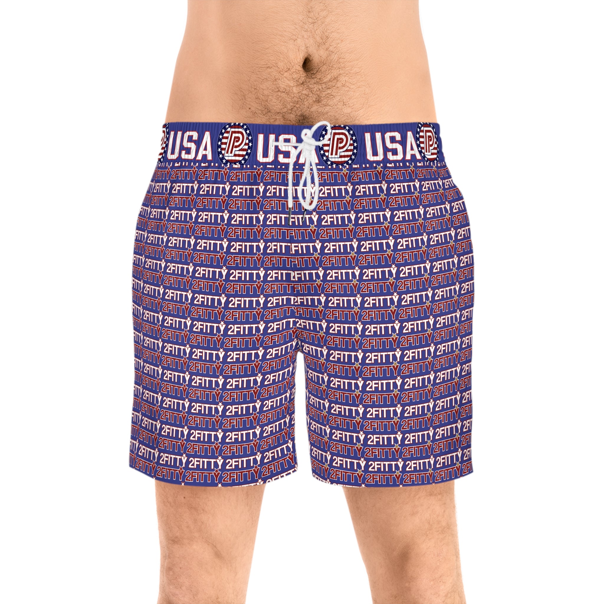 2FITTY Navy USA Swim Trunks