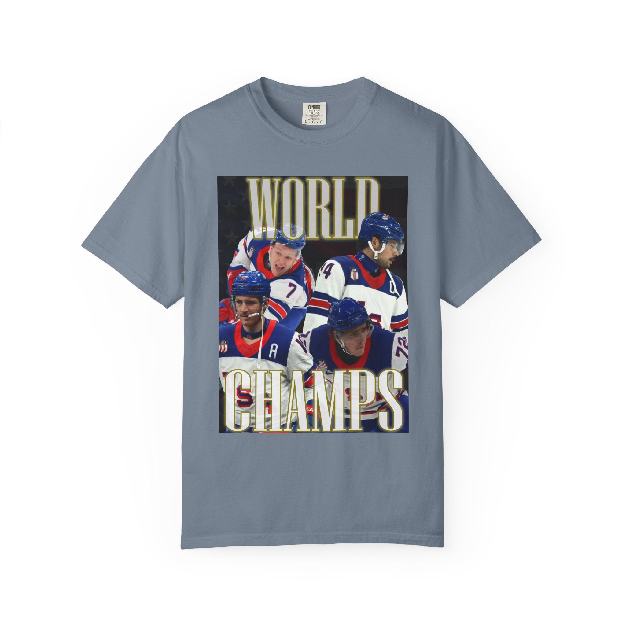 WORLD CHAMPS 2026 — Men's US Hockey Vintage Comfort Colors T-shirt
