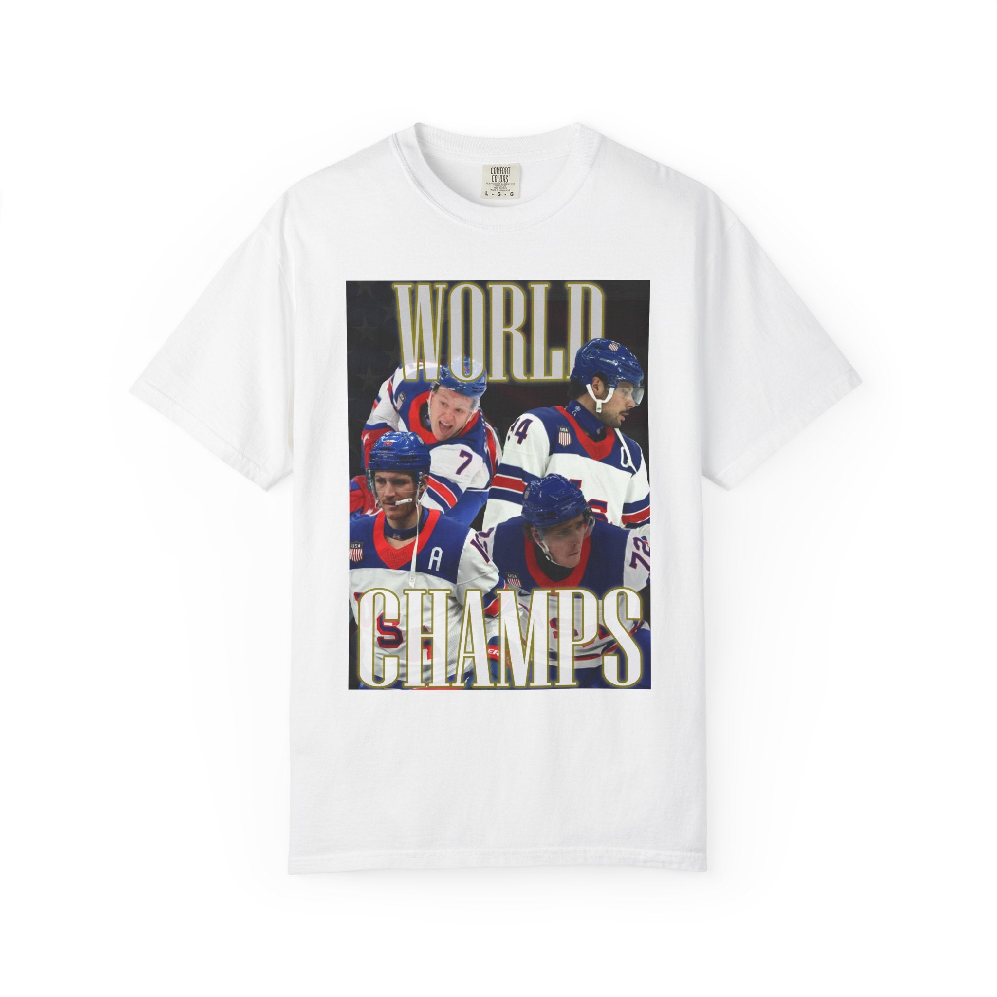 WORLD CHAMPS 2026 — Men's US Hockey Vintage Comfort Colors T-shirt