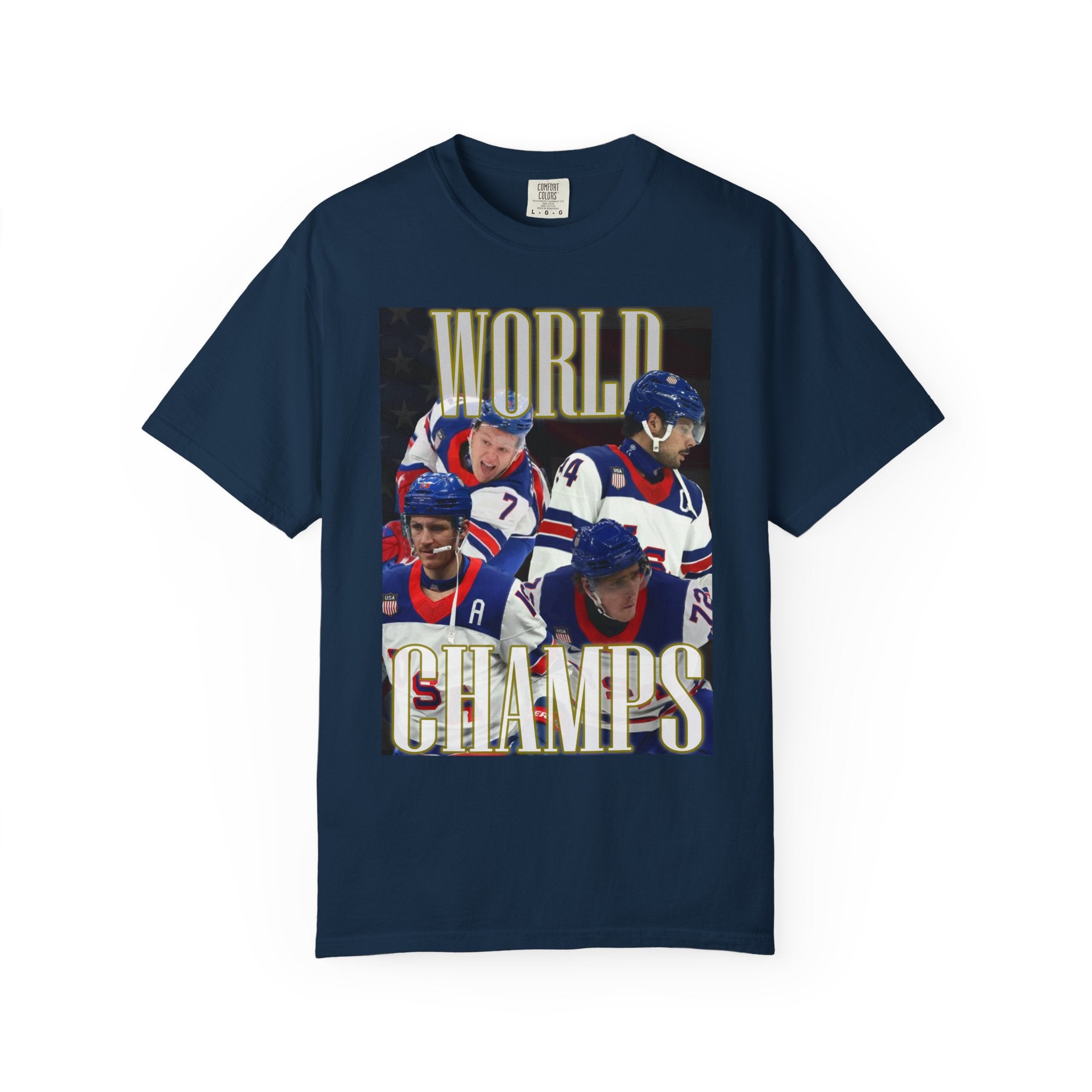 WORLD CHAMPS 2026 — Men's US Hockey Vintage Comfort Colors T-shirt