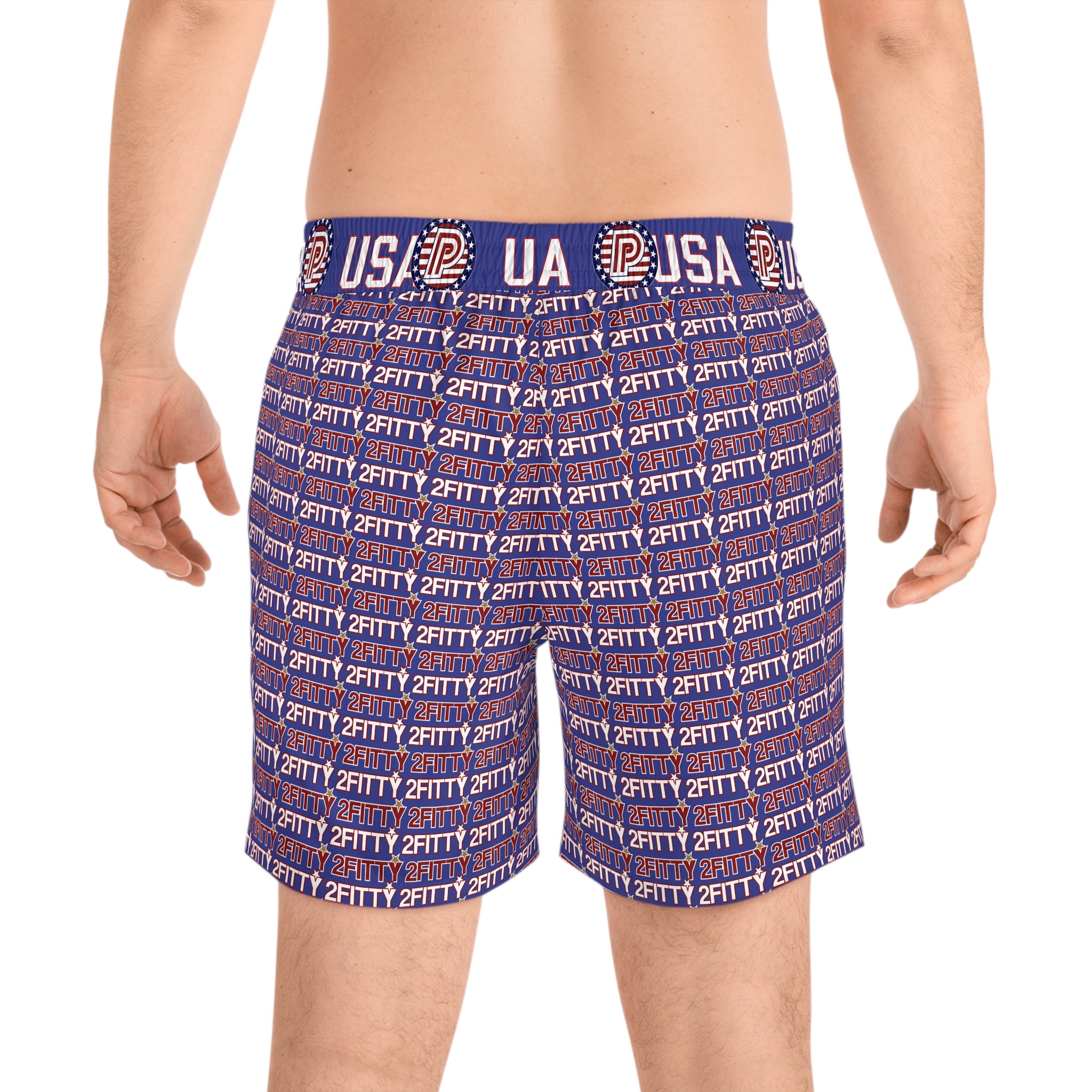 2FITTY Navy USA Swim Trunks