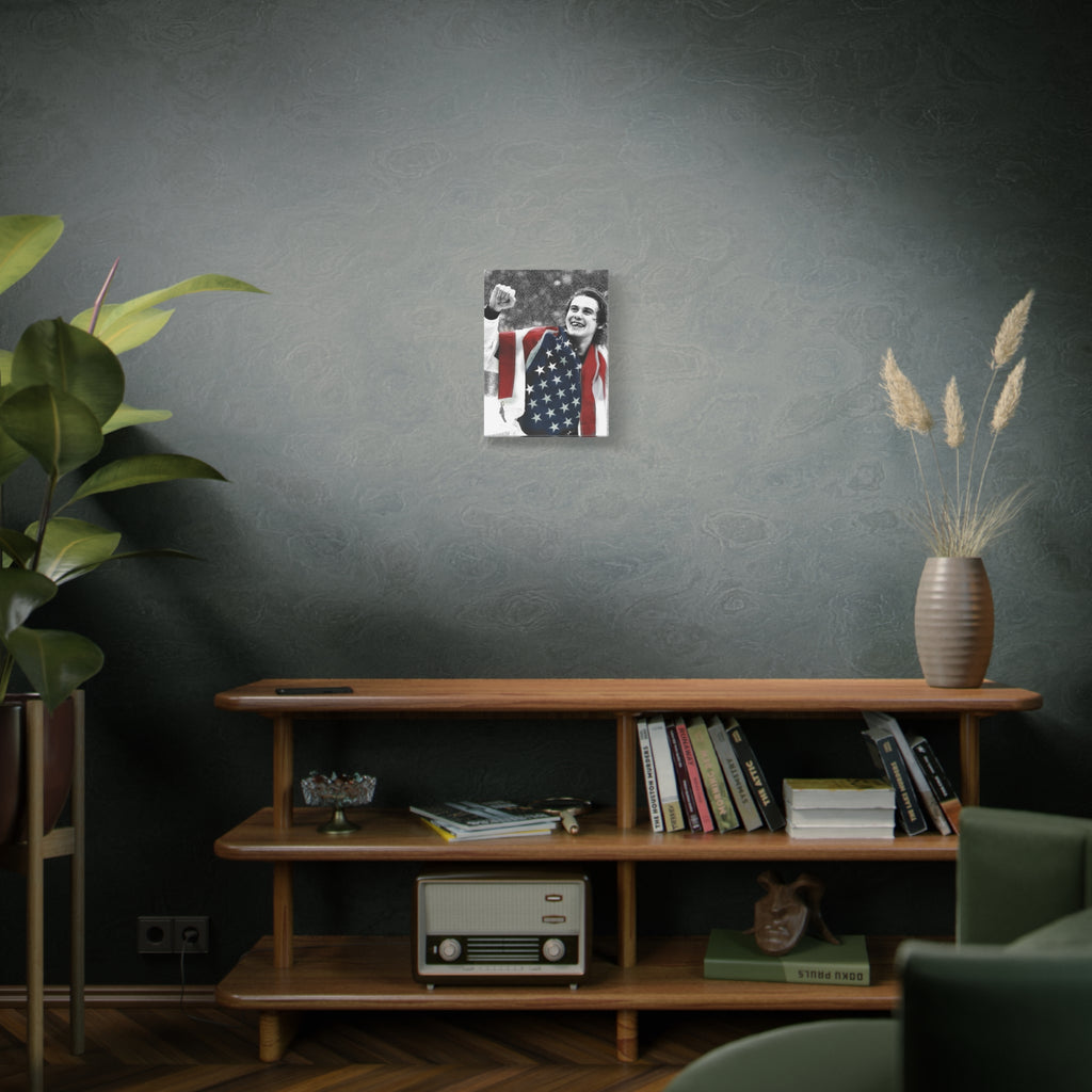 American Hockey Hero - Jack Hughes Portrait Canvas