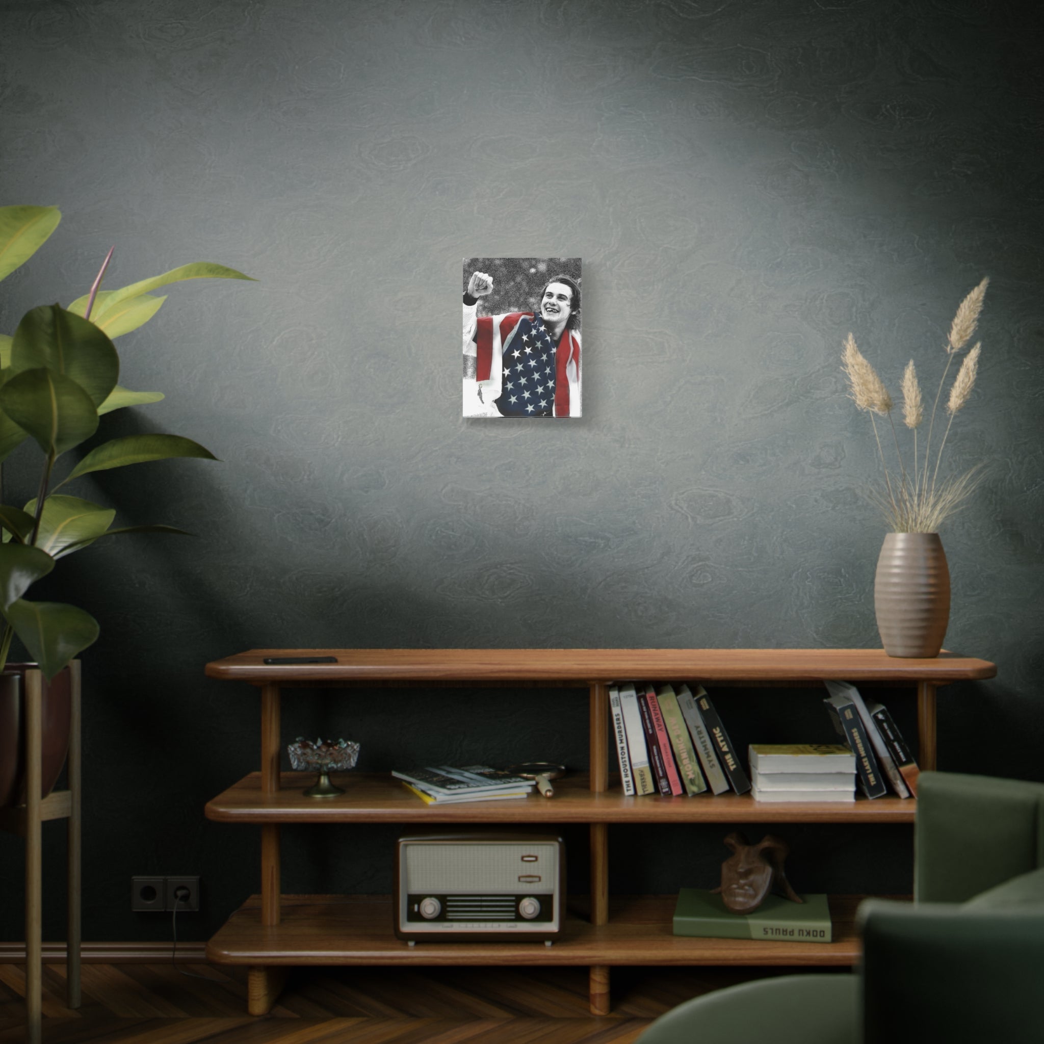 American Hockey Hero - Jack Hughes Portrait Canvas