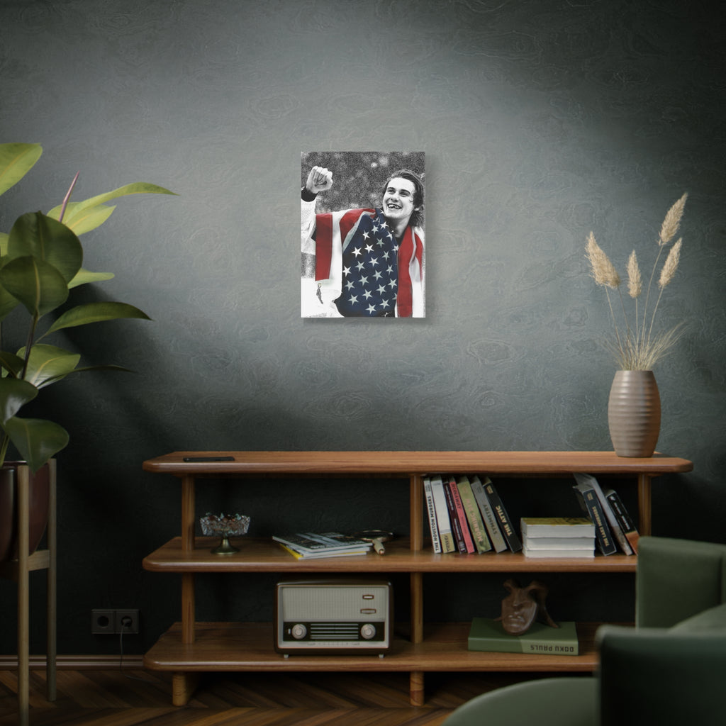 American Hockey Hero - Jack Hughes Portrait Canvas