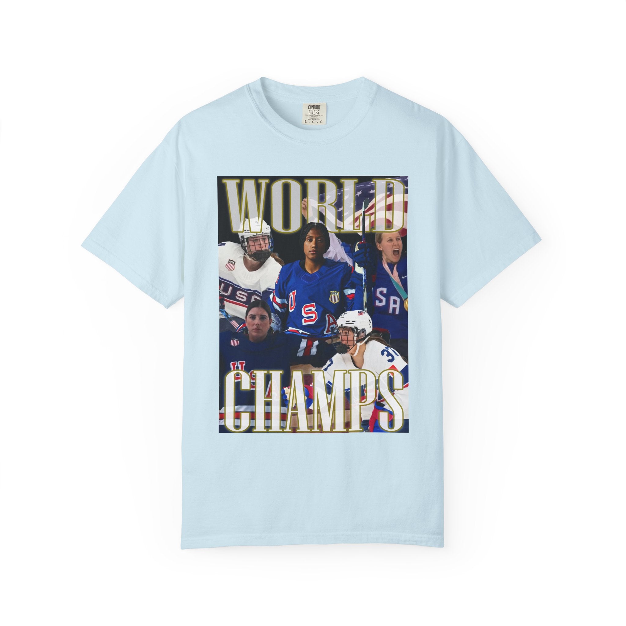 WORLD CHAMPS 2026 — Women's US Hockey Vintage Comfort Colors T-Shirt