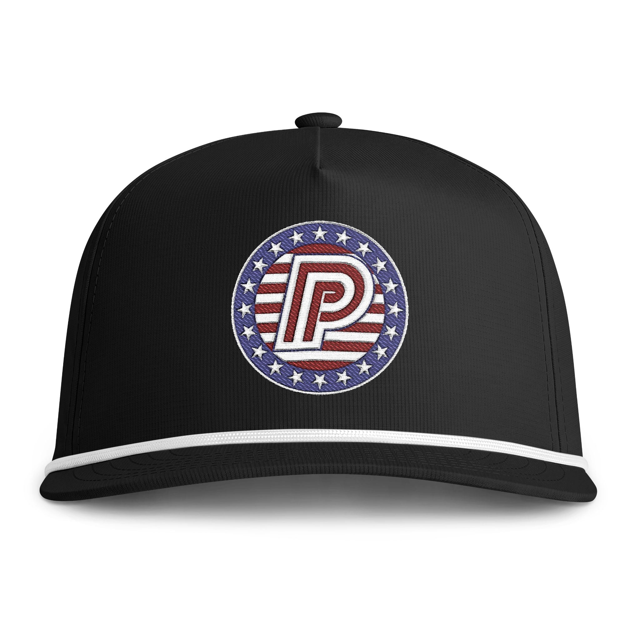 Patriotic Puck Rope Cap — American Flag Embroidered Patch Hat