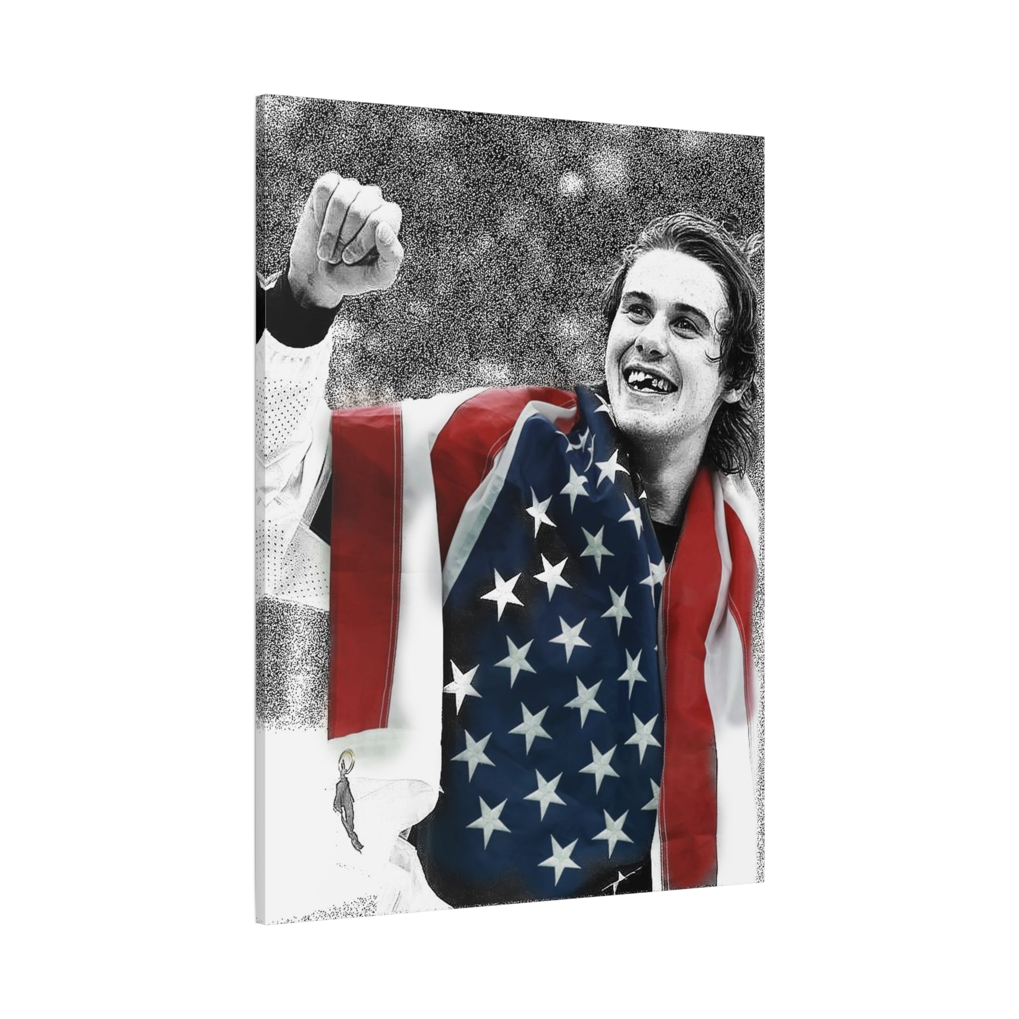 American Hockey Hero - Jack Hughes Portrait Canvas