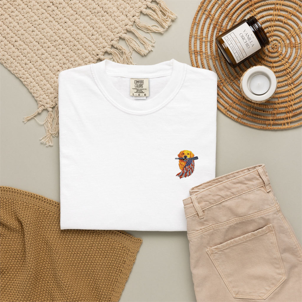 Patriotic PUP - Embroidered T-Shirt