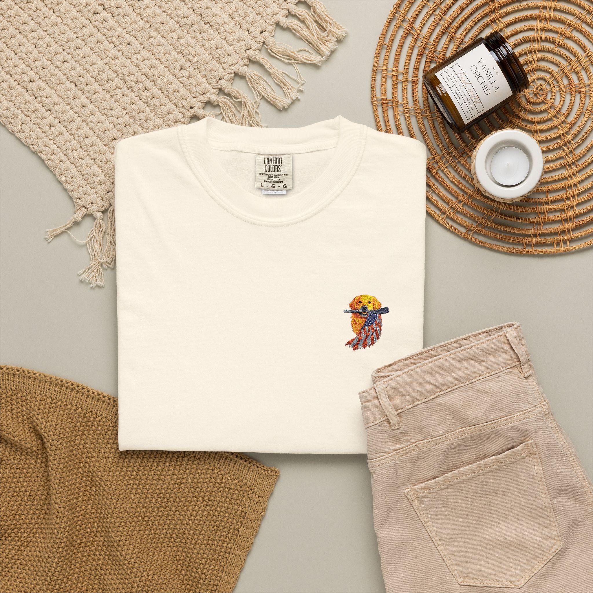 Patriotic PUP - Embroidered T-Shirt