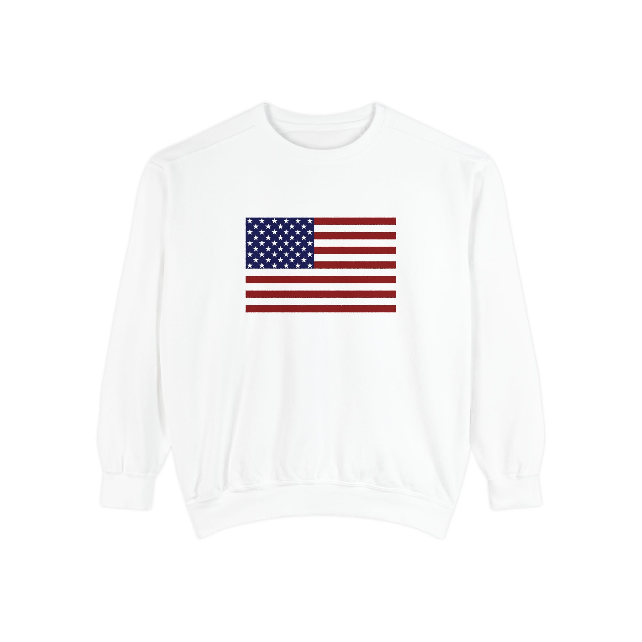 American Flag Sweatshirt — Retro Distressed USA Crewneck for USA 250