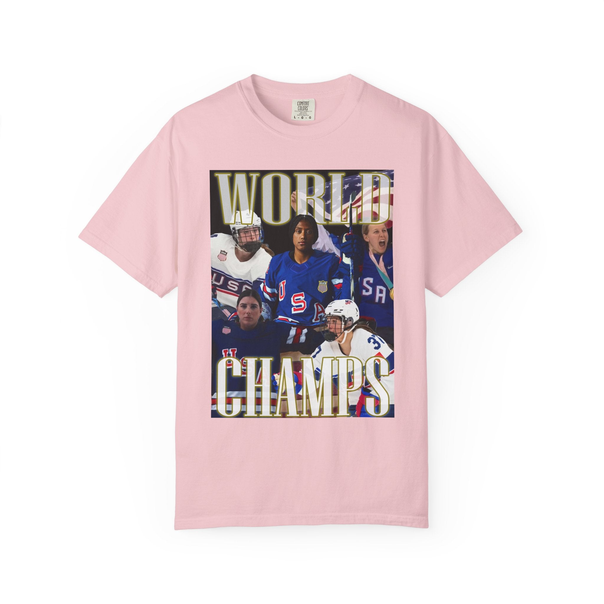 WORLD CHAMPS 2026 — Women's US Hockey Vintage Comfort Colors T-Shirt