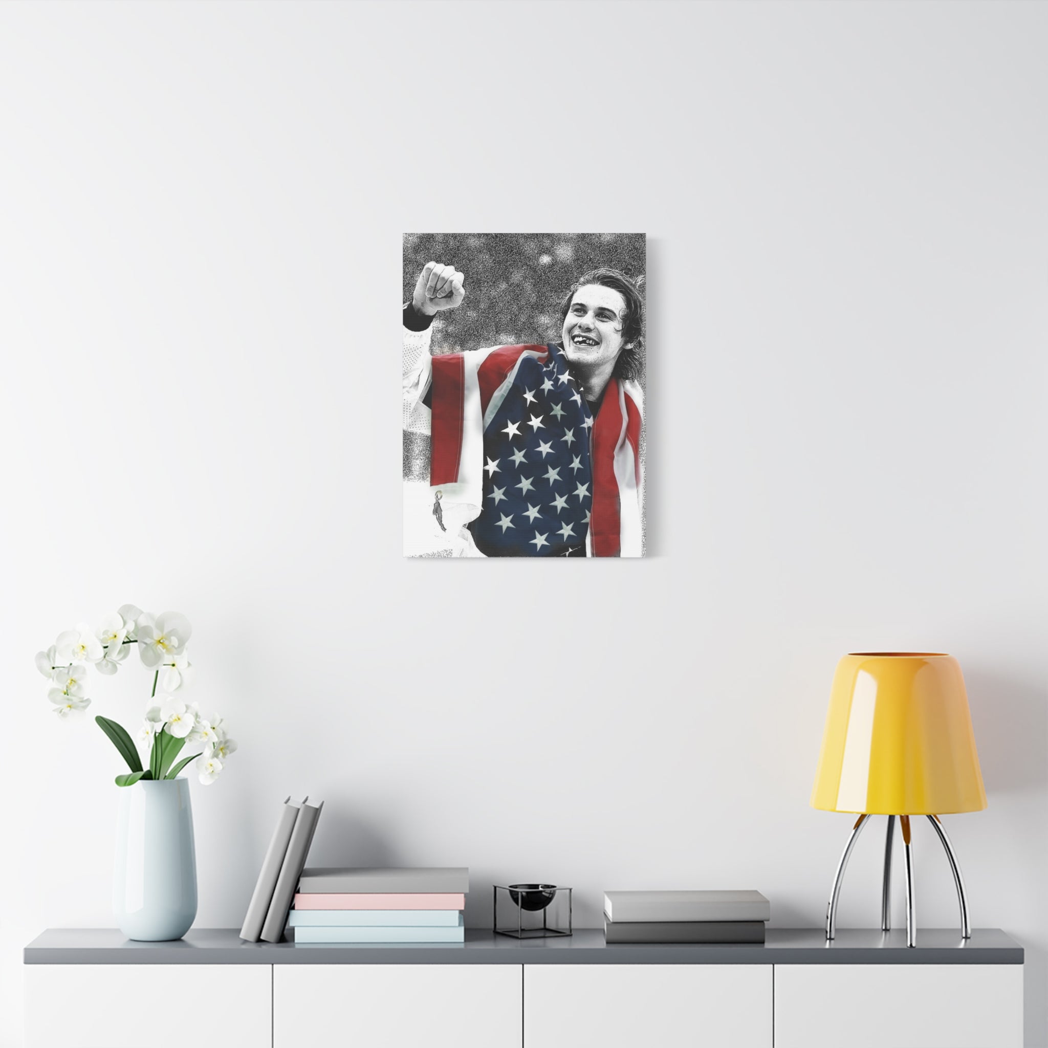 American Hockey Hero - Jack Hughes Portrait Canvas
