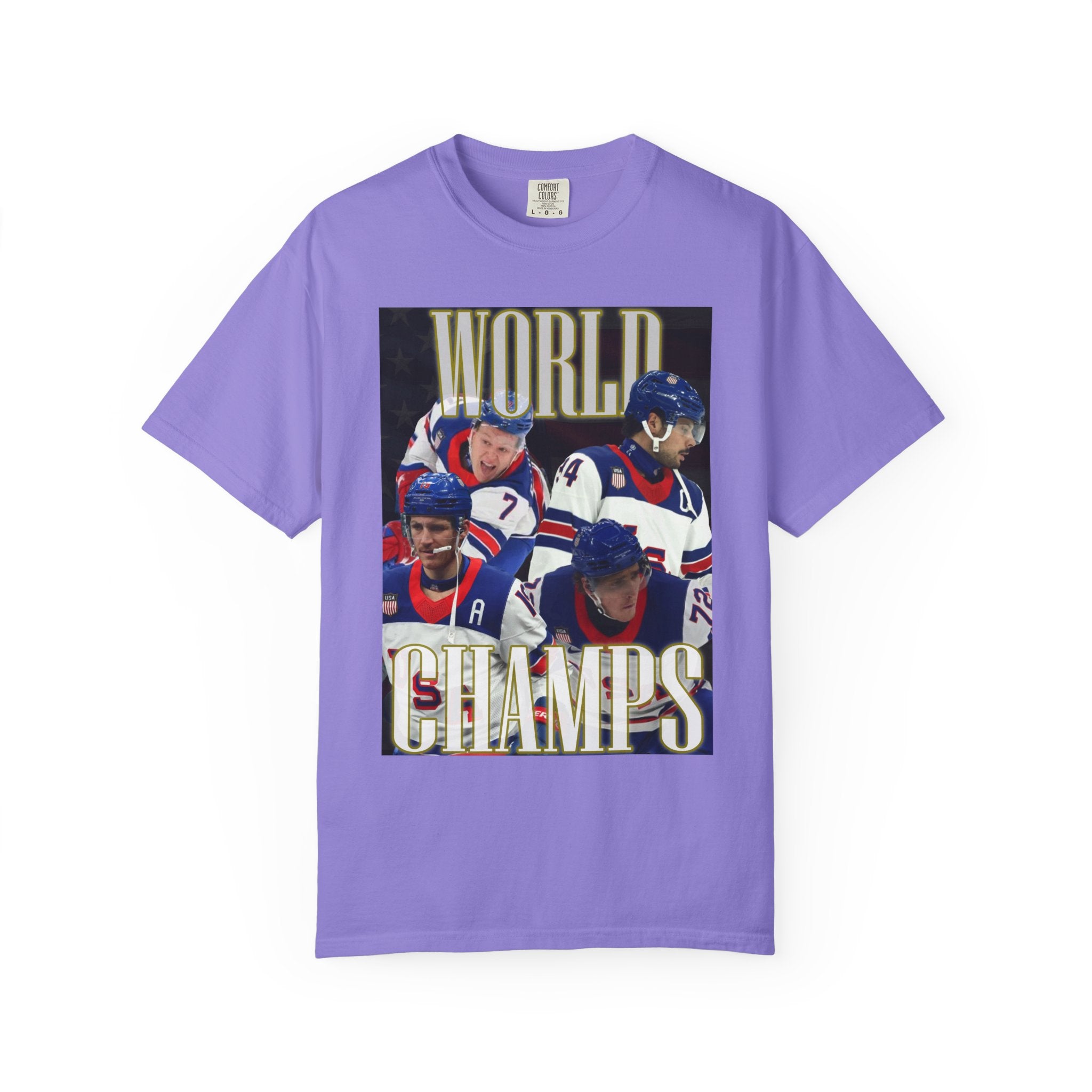 WORLD CHAMPS 2026 — Men's US Hockey Vintage Comfort Colors T-shirt