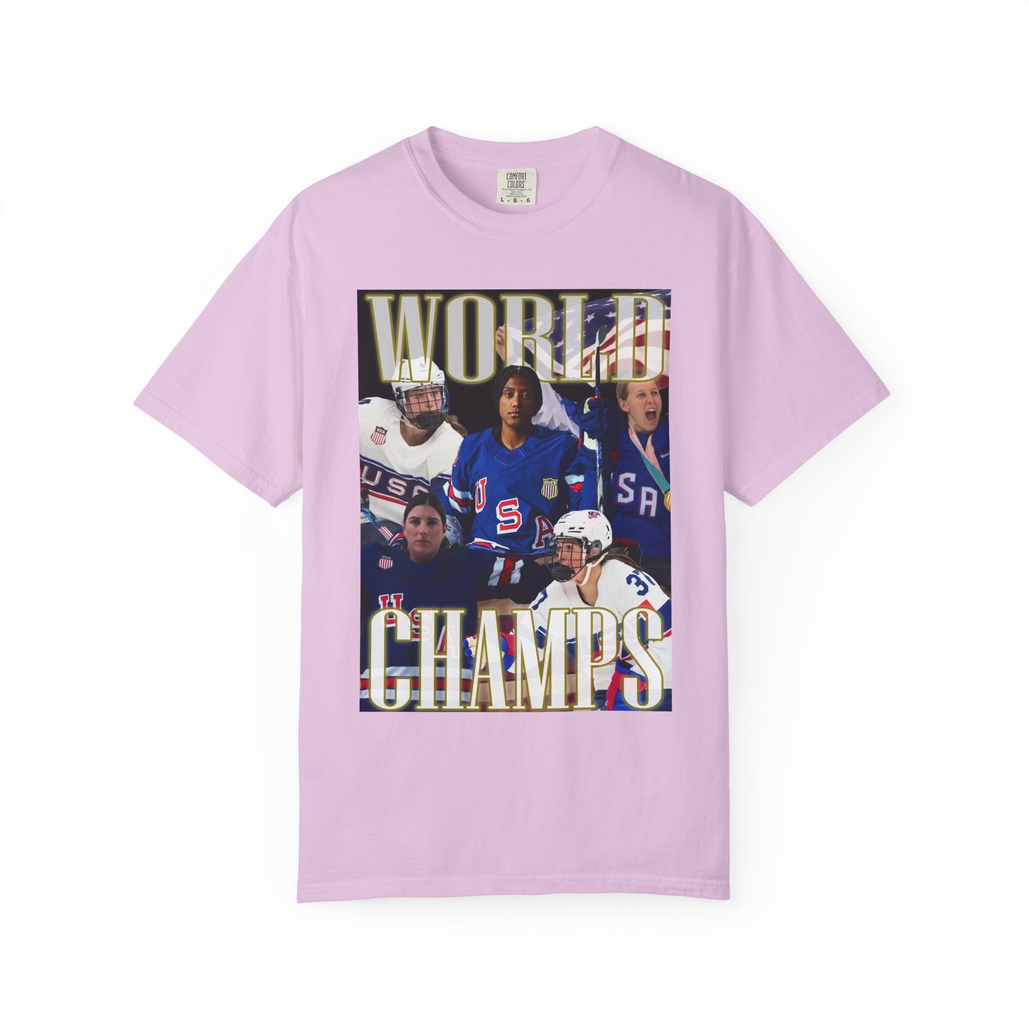 WORLD CHAMPS 2026 — Women's US Hockey Vintage Comfort Colors T-Shirt